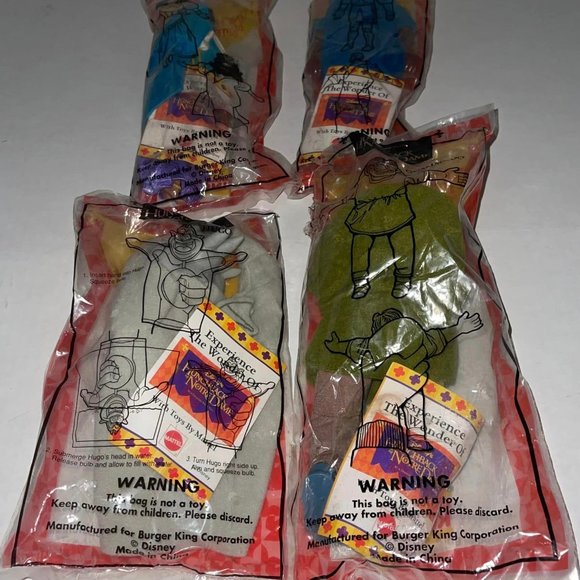 1996 set of4 BURGER KING HUNCHBACK OF NOTRE DAME plush figures New in package - Picture 11 of 12